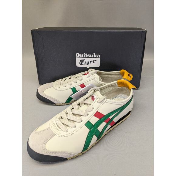 Authentic Onitsuka Tiger MEXICO 66 Leather 1183C102 201 BIRCH/GREEN Size US 5.5 - Picture 1 of 11